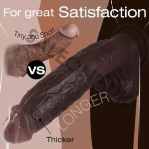 Alternative view of 11 Inch Realistic Big Black Dildo | Lifelike Silicone Toy