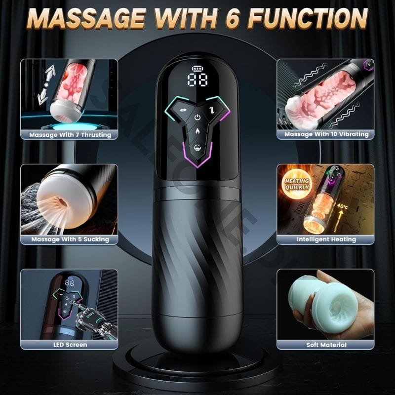 Heating Male Masturbator Penis Pump | 5-in-1 Men's Sex Toy - Image 9