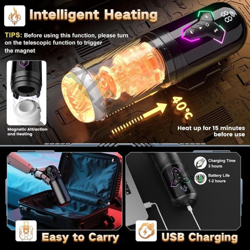 Heating Male Masturbator Penis Pump | 5-in-1 Men's Sex Toy - Image 8